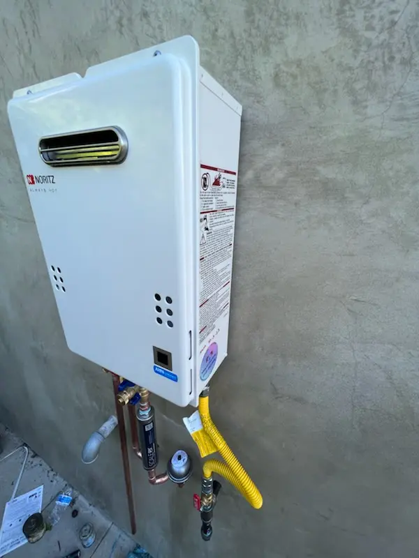 Tankless water heater installation for Gahagen homes
